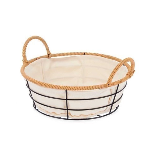 CESTA REDONDA KINVARA 23X8CMS METAL/TELA